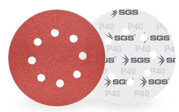 SGS Cırtlı Zımpara Alüminyum Oksit 8+1 Delikli 225mm -  (100 Adet Fiyatı)