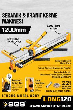 SGS111 Long 120 Lazerli Kesim Uzun Seramik Granit Fayans Kesme Makinası 1200mm