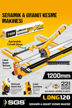 SGS111 Long 120 Lazerli Kesim Uzun Seramik Granit Fayans Kesme Makinası 1200mm
