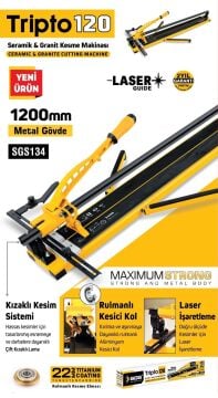 SGS134 - Tripto120 Seramik Granit Fayans Kesme Makinası 120cm - Lazerli Kesim - Rulmanlı