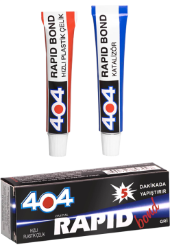 404 Hızlı Plastik Çelik Rapid Bond 16 Gram GRİ - 5 Dakikada Yapıştırır