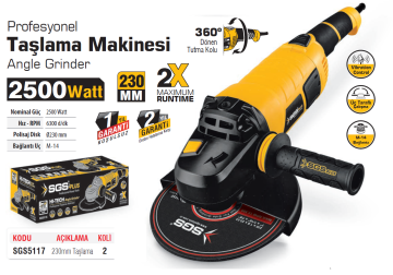 SGS5117 Profesyonel 230mm Taşlama Makinesi 2500 Watt
