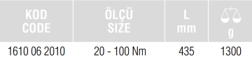 İZELTAŞ 1610 - 3/8'' Cırcırlı Tork Anahtarı 20-100 Nm (Belgeli)