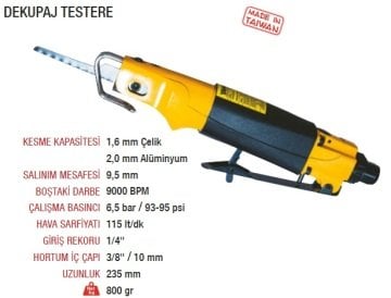 YAMA AT-6111 Havalı Dekupaj Testere Makinesi