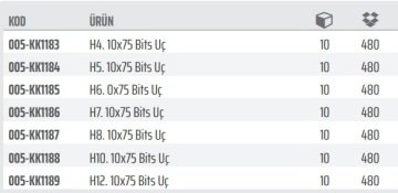 RİCO Allen Bits Uç H.10X75 mm Titanyum Kaplamalı 10 Adet