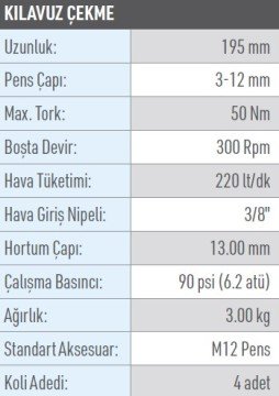 OSAKA OPC 21812 Havalı Kılavuz Çekme 195 - mm