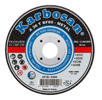 Karbosan 180 x 3.0 x 22 Metal Kesme Taşı Diski