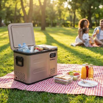 Coolist CLK50D 12/24V/220Volt 49 Litre Çift Bölmeli Outdoor Kompresörlü Bluetooth Bağlantılı Oto Buzdolabı