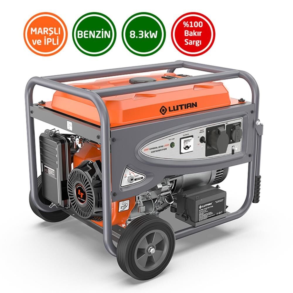 LUTİAN 10 kW Marşlı Benzinli Jeneratör Monofoze 220 Volt (LT10000-EN4)