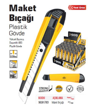 SGS 1783 Plastik Dar Gövde Maket Bıçağı - 