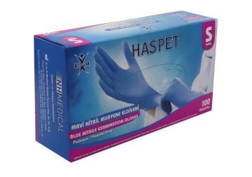HASPET Mavi Pudrasız Nitril Muayene Eldiveni
