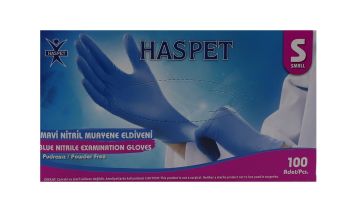 HASPET Mavi Pudrasız Nitril Muayene Eldiveni