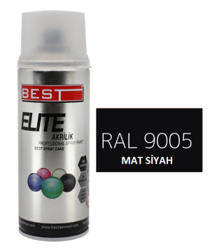 BEST Elite RAL9005 Mat Siyah Sprey Akrilik Boya 400 ML