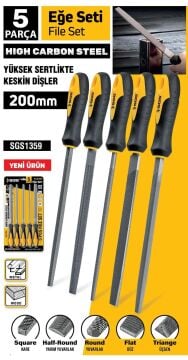 SGS1359 - 5 Parça Düz Üçgen Yuvarlak Kare Eğe Seti Takımı