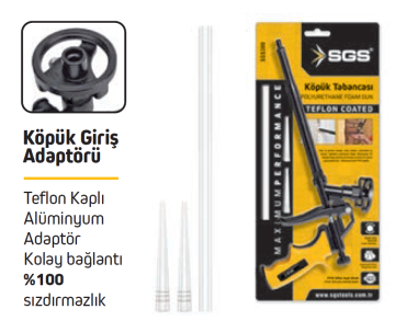 SGS300 Köpük Tabancası Teflon Kaplı Alüminum Gövde Paslanmaz Çelik Namlu