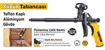 SGS300 Köpük Tabancası Teflon Kaplı Alüminum Gövde Paslanmaz Çelik Namlu