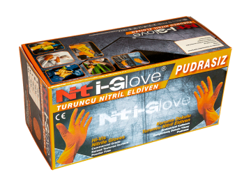 NTİ GLOVE 7 Mil Endüstriyel Turuncu Nitril Eldiven