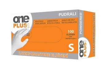 ONE PLUS Pudralı Latex Muayene Eldiveni