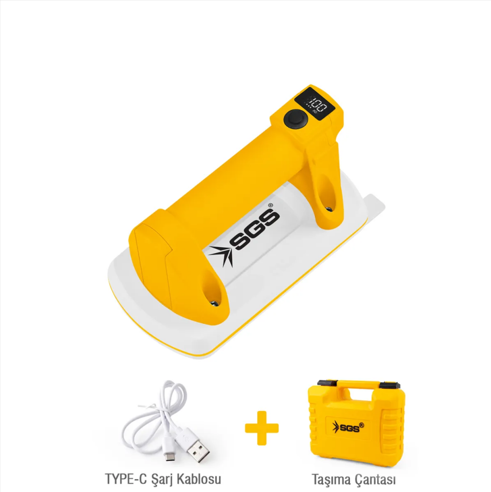 SGS5423 - 100 Kg AKÜLÜ VAKUMLU SERAMİK CAM AHŞAP VANTUZU 3.7 Volt 1.6 Amper - TÜM YÜZEYLER İÇİN