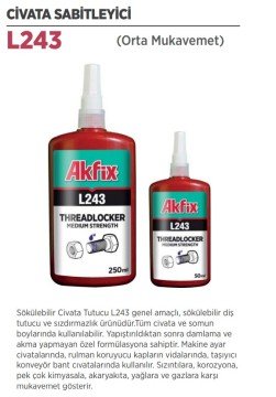 AKFİX L243 Cıvata Sabitleyici ( Orta Mukavemet )