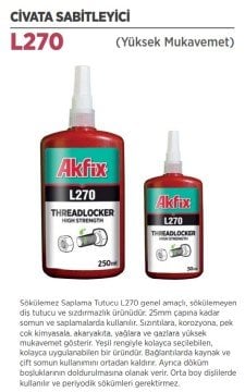 AKFİX L270 Cıvata Sabitleyici ( Yüksek Mukavemet )