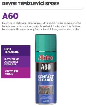 AKFİX E60 Devre Temizleyici Sprey 200 ml / 12 Adet