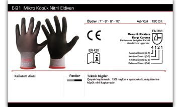 STARLİNE E-91 Mikro Köpük Nitril Eldiven (120 Çift)