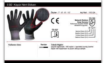 STARLİNE E-92 Mikro Köpük Nitril Eldiven PVC Puanlı (120 Çift)
