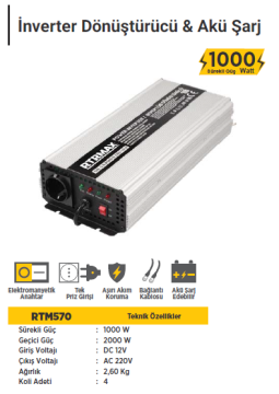 RTR Max İnverter Dönüştürücü 1000 Watt