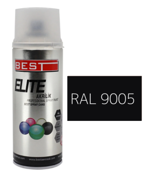 BEST Elite RAL9005 Parlak Siyah Akrilik Sprey Boya 400 ML