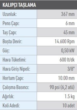 OSAKA OPT-P 122S6 Havalı Kalıpçı Taşlama 367mm