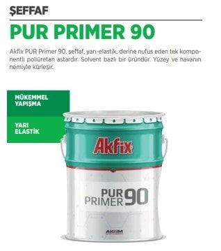 AKFİX PUR PRIMER 90 Şeffaf Poliüretan Zemin  Astarı