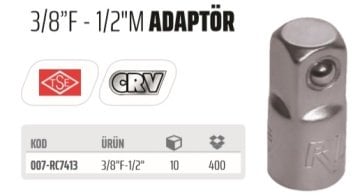 RİCO 3/8 F - 1/2 M Adaptör
