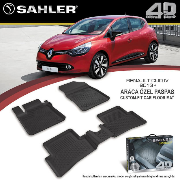Clio 4 2013- Sonrası 4.5D Havuzlu Araba Paspası Sahler