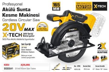 SGS5541B - AKÜSÜZ 20 Volt 4 Amper 165mm Akülü Sunta Kesme Makinası