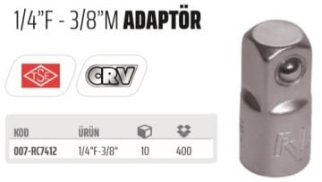 RİCO 1/4 F - 3/8 M Adaptör (007-RC7412)