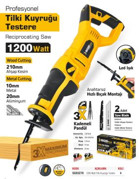 SGS5270 - 1200 Watt Elektrikli Tilki Kuyruğu Testere Makinası