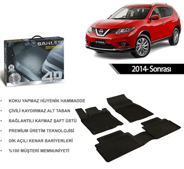 Nissan X-Trail 2014- Sonrası 4.5D Havuzlu Araba Paspası Sahler