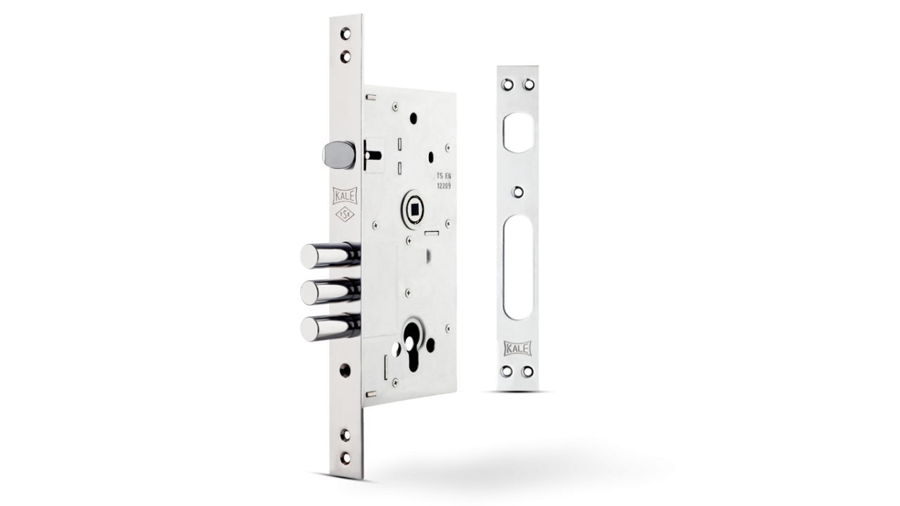 KALE KİLİT 252 R Monoblok Çelik Kapı Kilidi KROM 60 mm