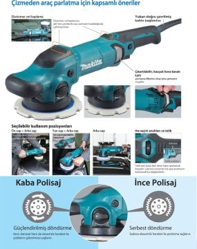 MAKİTA PO6000C Dairesel Eksantrik Polisaj Makinesi 900 Watt