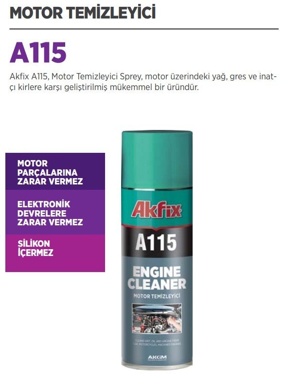 AKFİX A115 Motor Temizleyici Sprey 24 Adet