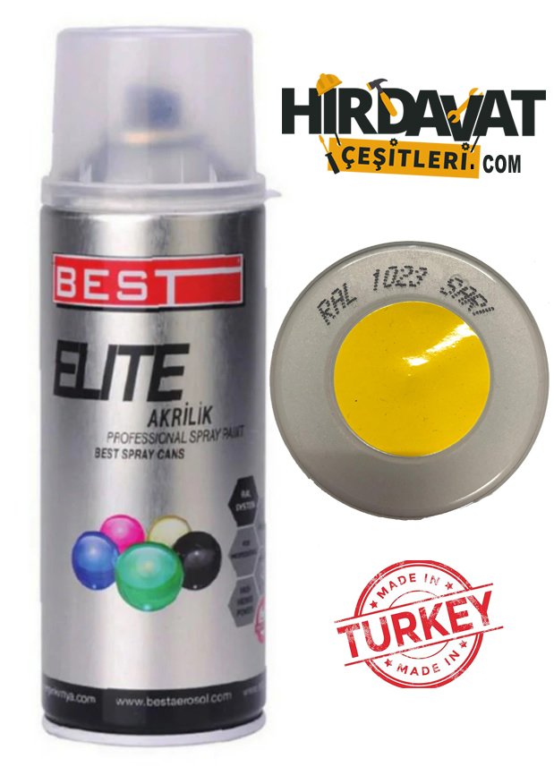 BEST Elite RAL1023 Trafik Sarı Sprey Boya 400 ML