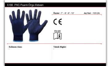 STARLİNE E-56 PVC Puanlı Örgü Eldiven (120 Çift)