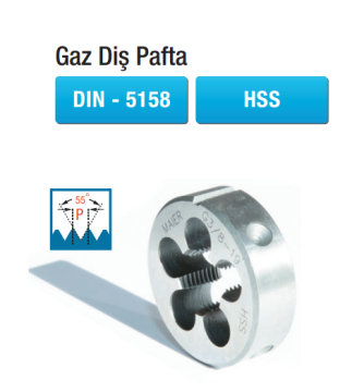 MAİER Gaz Diş Pafta (DIN - 5158) (HSS) R 1/4 ''