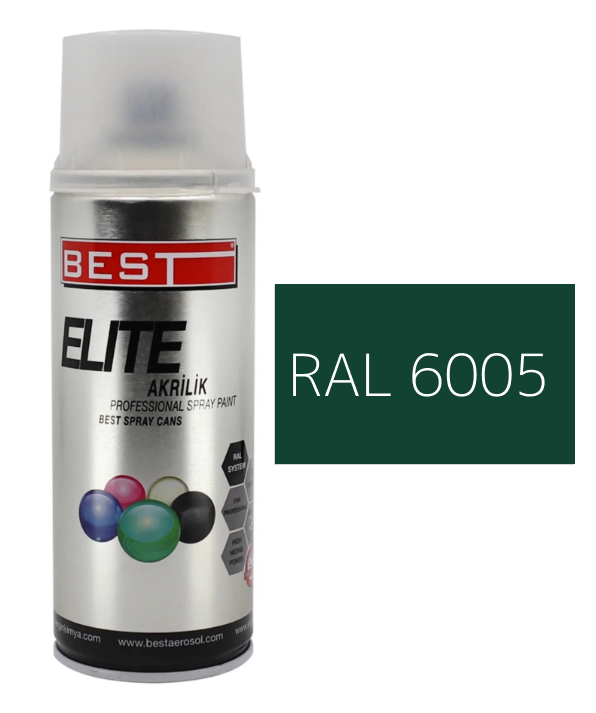 BEST Elite RAL6005 Çit Yeşili Akrilik Sprey Boya 400 ML - Moss Green