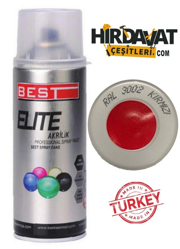 BEST Elite RAL3002 Bayrak Kırmızı Sprey Boya 400 ML