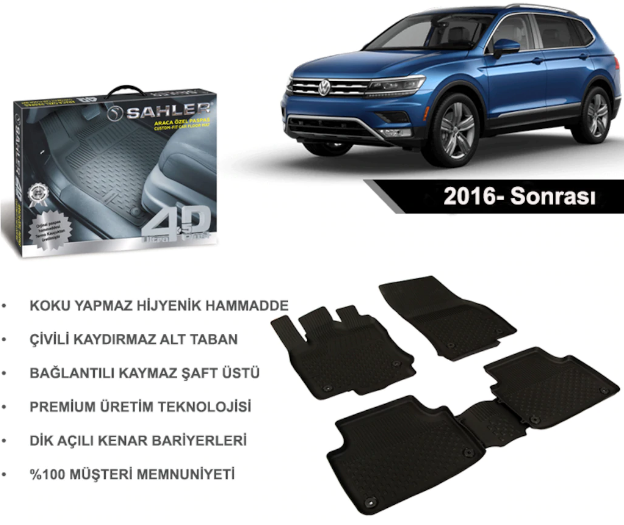 Vw Tiguan 2016- Sonrası 4.5D Havuzlu Araba Paspası Sahler