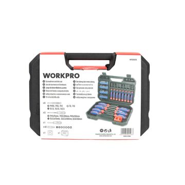 WORKPRO WP200518 56 Parça CR-V Manyetik Profesyonel Tornavida & Bits Uç Seti