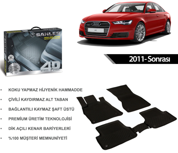 Audi A6 2011- Sonrası 4.5D Havuzlu Araba Paspası