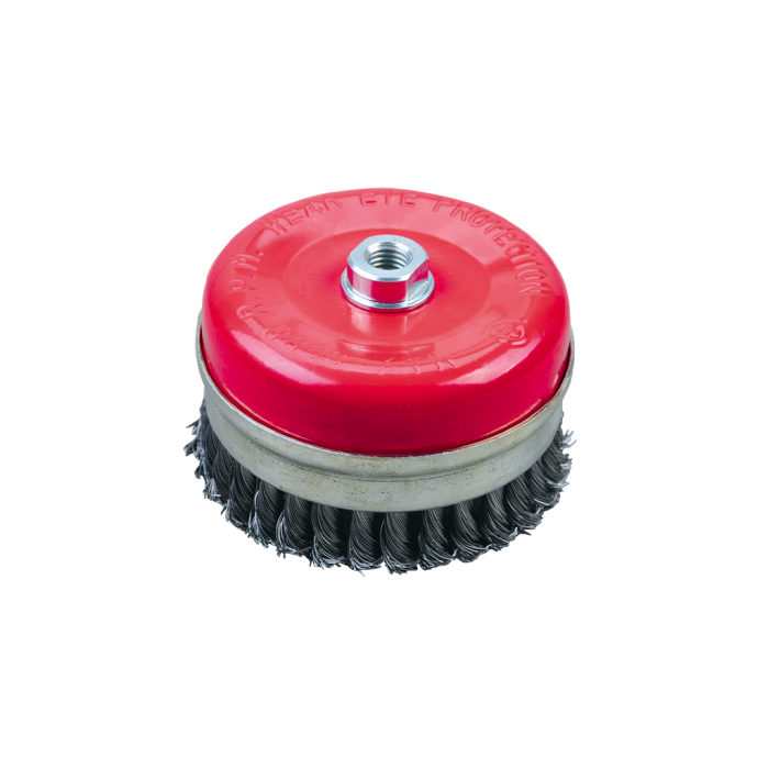 Vidalı Çanak Burma Kuşaklı Tel Fırçalar 75mm